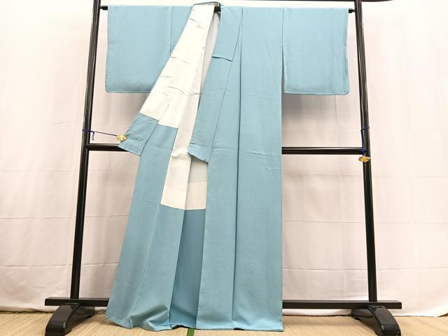 平和屋着物●上質な色無地　浅縹色　正絹　逸品　未使用　BAAX3653yc
