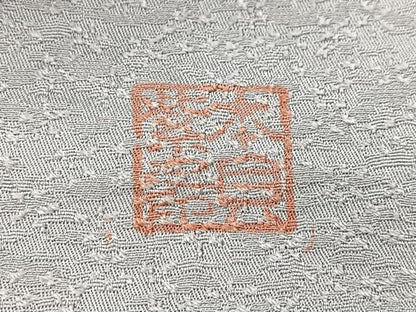 平和屋着物●上質な色無地　本貝紫染　小花地紋　薄墨色　正絹　逸品　BAAX3655yc