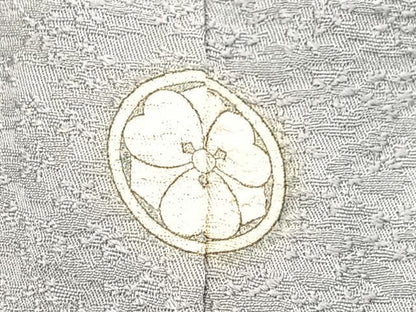 平和屋着物●上質な色無地　本貝紫染　小花地紋　薄墨色　正絹　逸品　BAAX3655yc