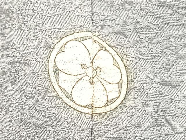 平和屋着物●上質な色無地　本貝紫染　小花地紋　薄墨色　正絹　逸品　BAAX3655yc