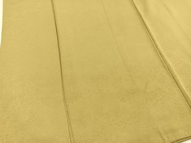 平和屋着物■上質な色無地　草花地紋　柳茶色　正絹　逸品　BAAX3657yc