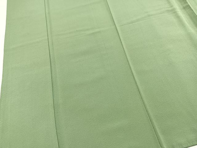 平和屋着物●上質な色無地　青白橡色　正絹　逸品　BAAX3658yc