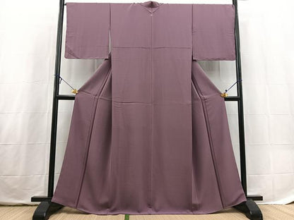 平和屋着物●上質な色無地　二藍色　正絹　逸品　未使用　BAAX3662yc