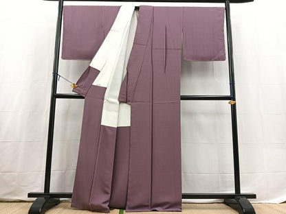 平和屋着物●上質な色無地　二藍色　正絹　逸品　未使用　BAAX3662yc