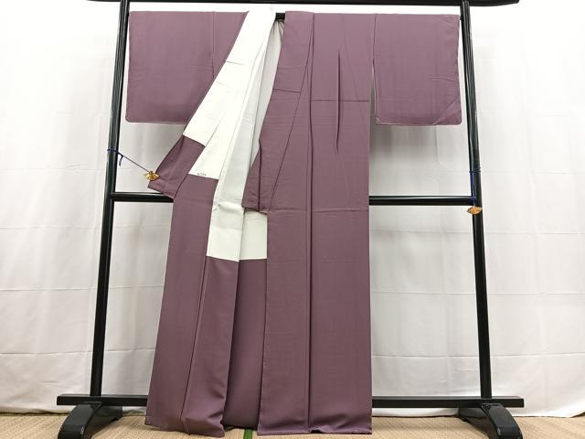平和屋着物●上質な色無地　二藍色　正絹　逸品　未使用　BAAX3662yc