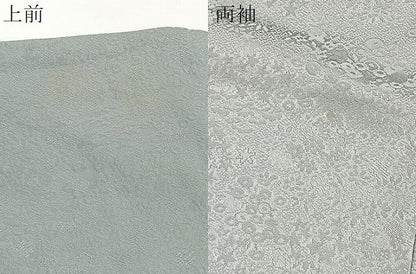 平和屋着物●上質な色無地　草花地紋　千草鼠色　正絹　逸品　BAAX3663yc