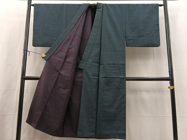 平和屋着物■男性　紬　100亀甲　総詰め　アンサンブル　正絹　逸品　BAAX3669yc