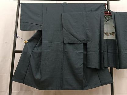 平和屋着物■男性　紬　100亀甲　総詰め　アンサンブル　正絹　逸品　BAAX3669yc