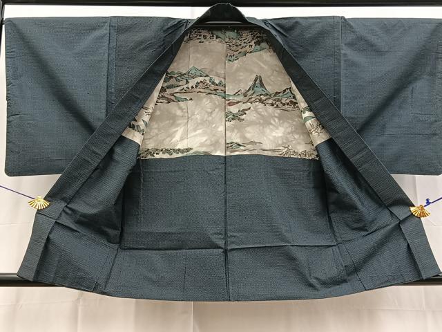 平和屋着物■男性　本場大島紬　アンサンブル　80亀甲　総詰め　正絹　逸品　BAAX3676yc