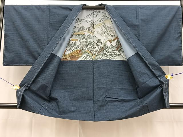 平和屋着物●男性　本場大島紬　アンサンブル　長羽織　100亀甲　総詰め　正絹　逸品　未使用　BAAX3677yc