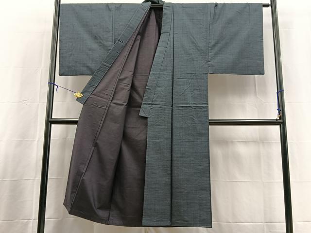 平和屋着物□男性 本場大島紬 アンサンブル 長羽織 100亀甲 総詰め