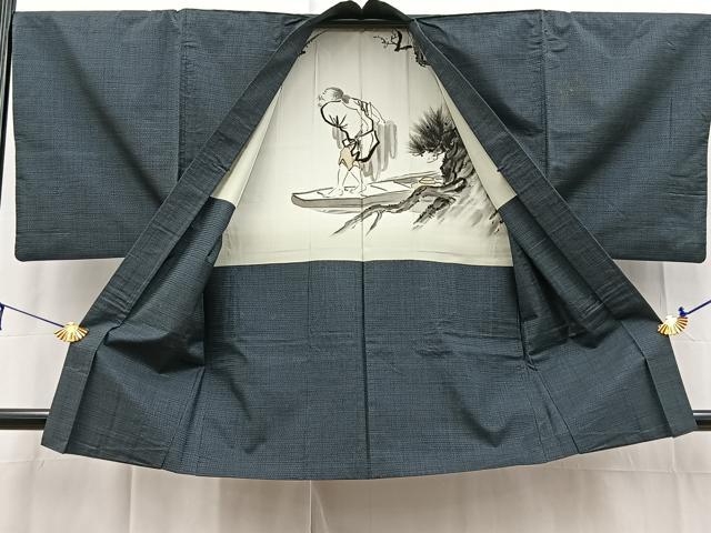 平和屋着物□男性 本場大島紬 アンサンブル 長羽織 100亀甲 総詰め