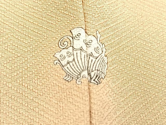 平和屋着物■上質な色無地　紗綾形地紋　肌色　正絹　逸品　未使用　BAAX3684yc