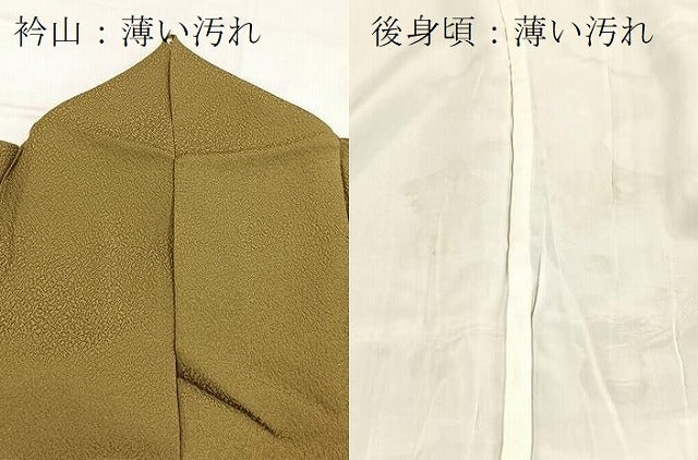 平和屋着物■上質な色無地　霞地紋　根岸色　正絹　逸品　BAAX3685yc