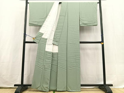 平和屋着物●上質な色無地　赤塚次男　泥染　柳鼠色　証紙付き　正絹　逸品　BAAX3688yc