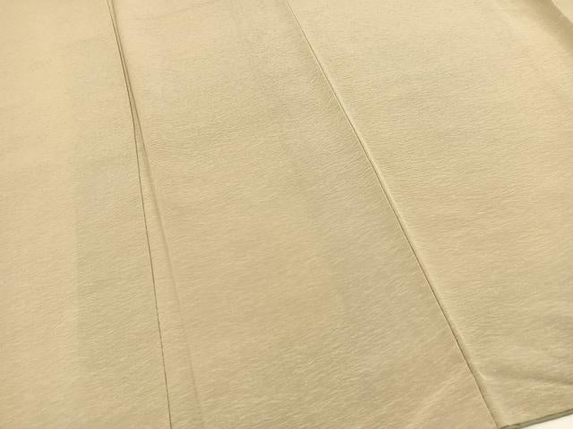 平和屋着物●京加賀友禅　百貫達雄監修　色無地　ワンポイント　白橡色　正絹　逸品　BAAX3690yc