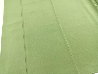 平和屋着物●上質な色無地　老竹色　正絹　逸品　BAAX3691yc