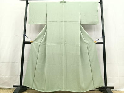 平和屋着物■上質な色無地　紗綾形地紋　柳鼠色　正絹　逸品　BAAX3693yc