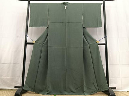 平和屋着物●上質な色無地　革色　反端付き　正絹　逸品　未使用　BAAX3697yc