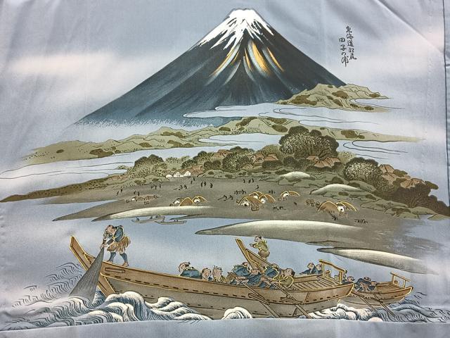 平和屋着物●男性　本場大島紬　アンサンブル　長襦袢(袷)セット　100亀甲　羽裏：富士　キングサイズ　正絹　逸品　BAAX3705yc