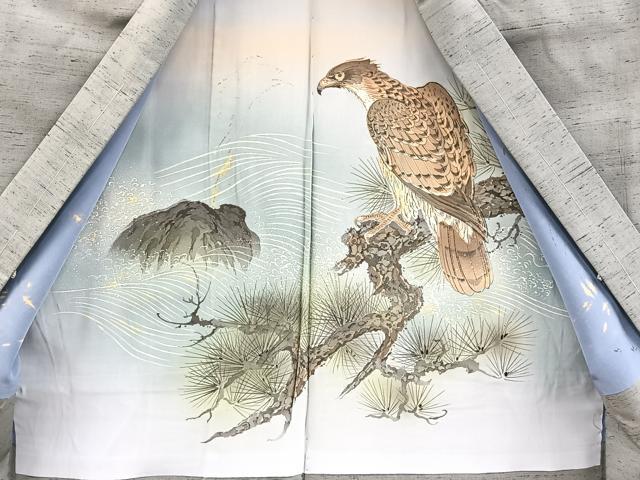 平和屋着物○男性 紬 アンサンブル 錫色 正絹 逸品 BAAX3710yc
