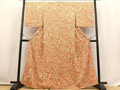 平和屋着物■上質な小紋　吉祥更紗花文　正絹　逸品　BAAX3712yc