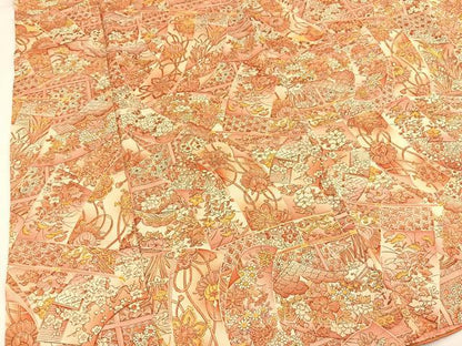 平和屋着物■上質な小紋　吉祥更紗花文　正絹　逸品　BAAX3712yc