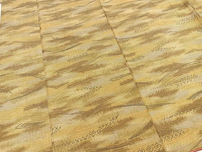 平和屋着物■上質な紬　幾何学文様　正絹　逸品　BAAX3714yc