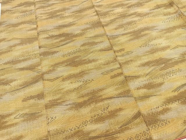 平和屋着物■上質な紬　幾何学文様　正絹　逸品　BAAX3714yc