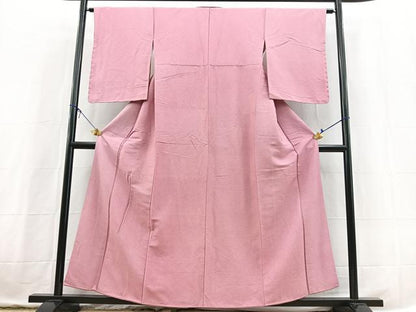 平和屋着物■上質な紬　長春色　正絹　逸品　BAAX3716yc