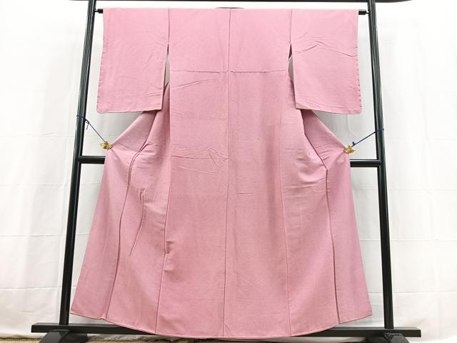 平和屋着物■上質な紬　長春色　正絹　逸品　BAAX3716yc