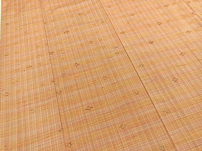 平和屋着物■上質な紬　花織　横段文　正絹　逸品　BAAX3719yc