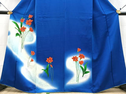 平和屋着物■訪問着　草花文　暈し染め　正絹　逸品　BAAX3721yc