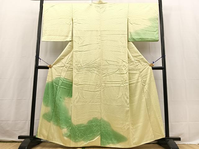 平和屋着物■訪問着　枝花地紋　暈し染め　正絹　逸品　BAAX3723yc