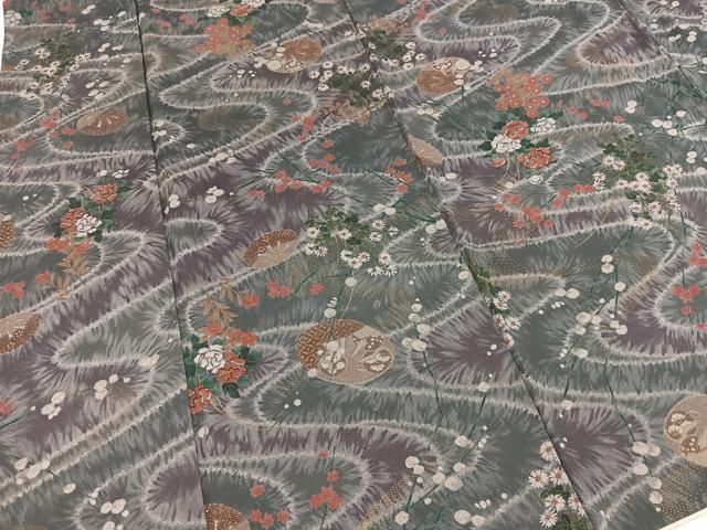 平和屋着物■上質な小紋　草花文　金彩　正絹　逸品　BAAX3724yc