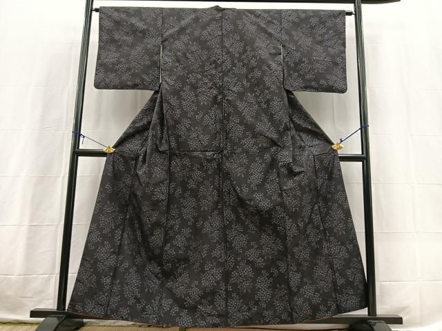 平和屋着物■本場大島紬　草花文　正絹　逸品　BAAX3725yc