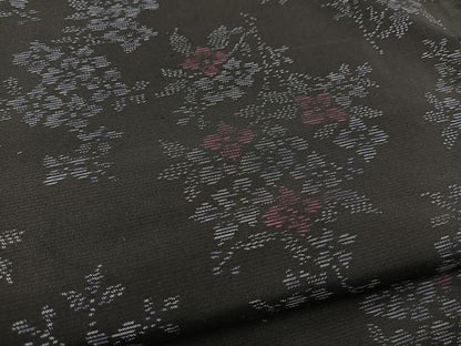 平和屋着物■本場大島紬　草花文　正絹　逸品　BAAX3725yc