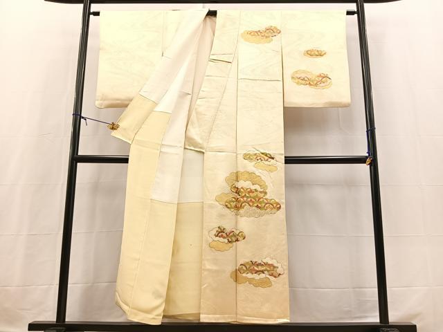 平和屋着物■訪問着　駒刺繍　雲取り青海波文　金彩　正絹　逸品　BAAX3726yc