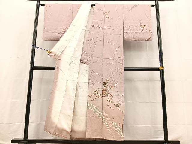 平和屋着物■訪問着　作家物　仕覆椿文　暈し染め　金彩　正絹　逸品　BAAX3727yc