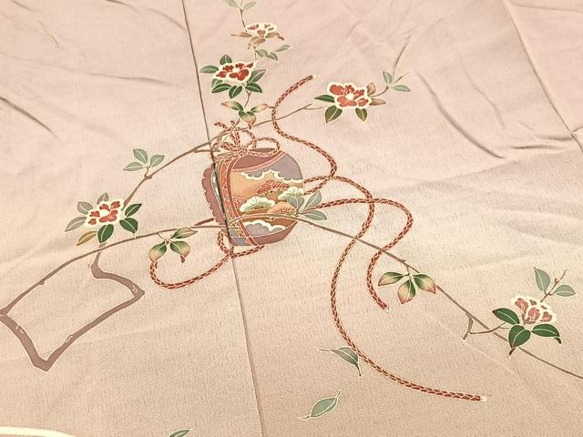 平和屋着物■訪問着　作家物　仕覆椿文　暈し染め　金彩　正絹　逸品　BAAX3727yc