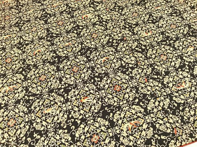 平和屋着物■上質な小紋　花鳥丸文　黒地　正絹　逸品　BAAX3729yc