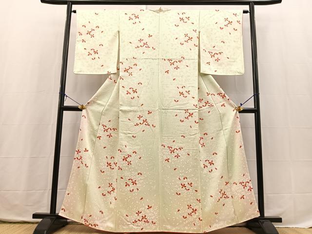 平和屋着物■上質な小紋　花弁　暈し染め　正絹　逸品　BAAX3730yc