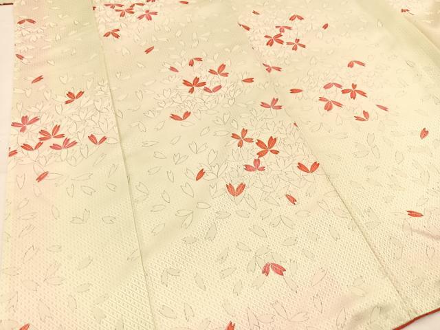 平和屋着物■上質な小紋　花弁　暈し染め　正絹　逸品　BAAX3730yc