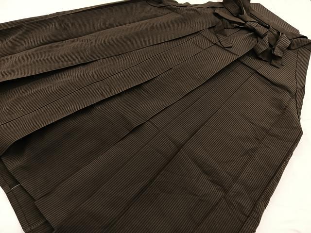 平和屋着物●男性　行灯袴　縞　正絹　逸品　BAAX3732yc