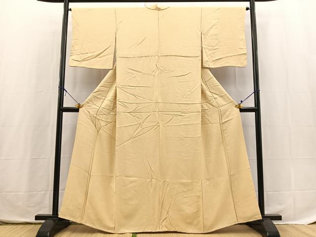 平和屋着物■上質な色無地　花尽くし地紋　蜂蜜色　正絹　逸品　BAAX3736yc