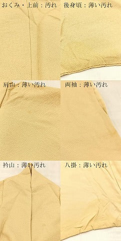 平和屋着物■上質な色無地　花尽くし地紋　蜂蜜色　正絹　逸品　BAAX3736yc