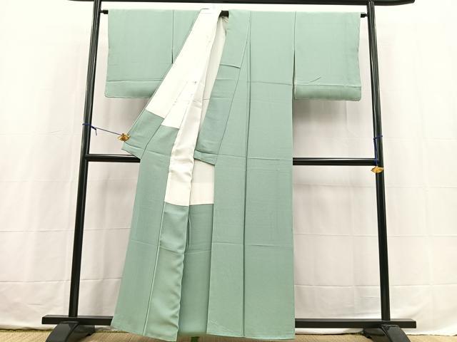 平和屋着物■上質な色無地　薄青色　正絹　逸品　未使用　BAAX3737yc