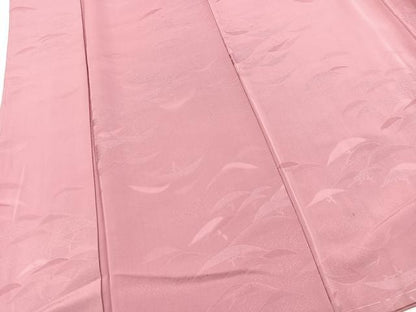 平和屋着物■上質な色無地　笠松地紋　長春色　正絹　逸品　未使用　BAAX3738yc