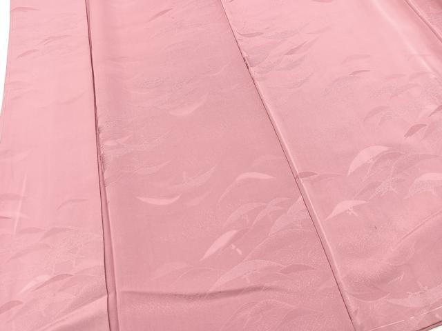 平和屋着物■上質な色無地　笠松地紋　長春色　正絹　逸品　未使用　BAAX3738yc