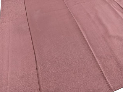平和屋着物■上質な色無地　氷割れ地紋　浅蘇芳色　正絹　逸品　BAAX3739yc